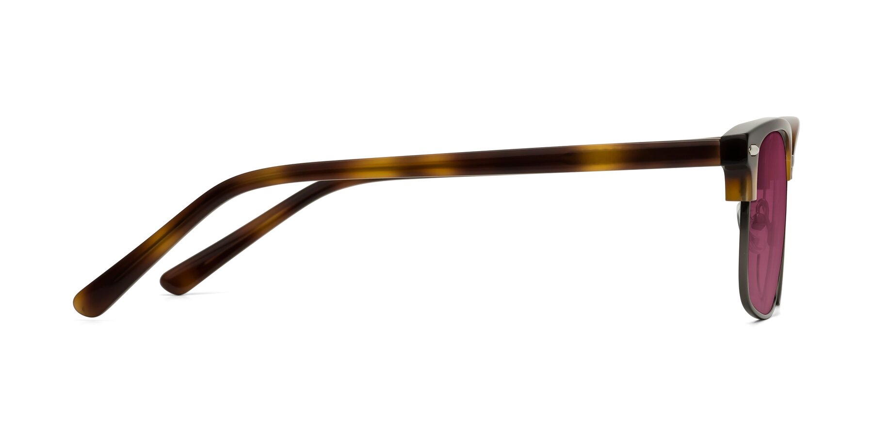 Side of 17464 in Tortoise/ Gunmetal with Wine Tinted Lenses