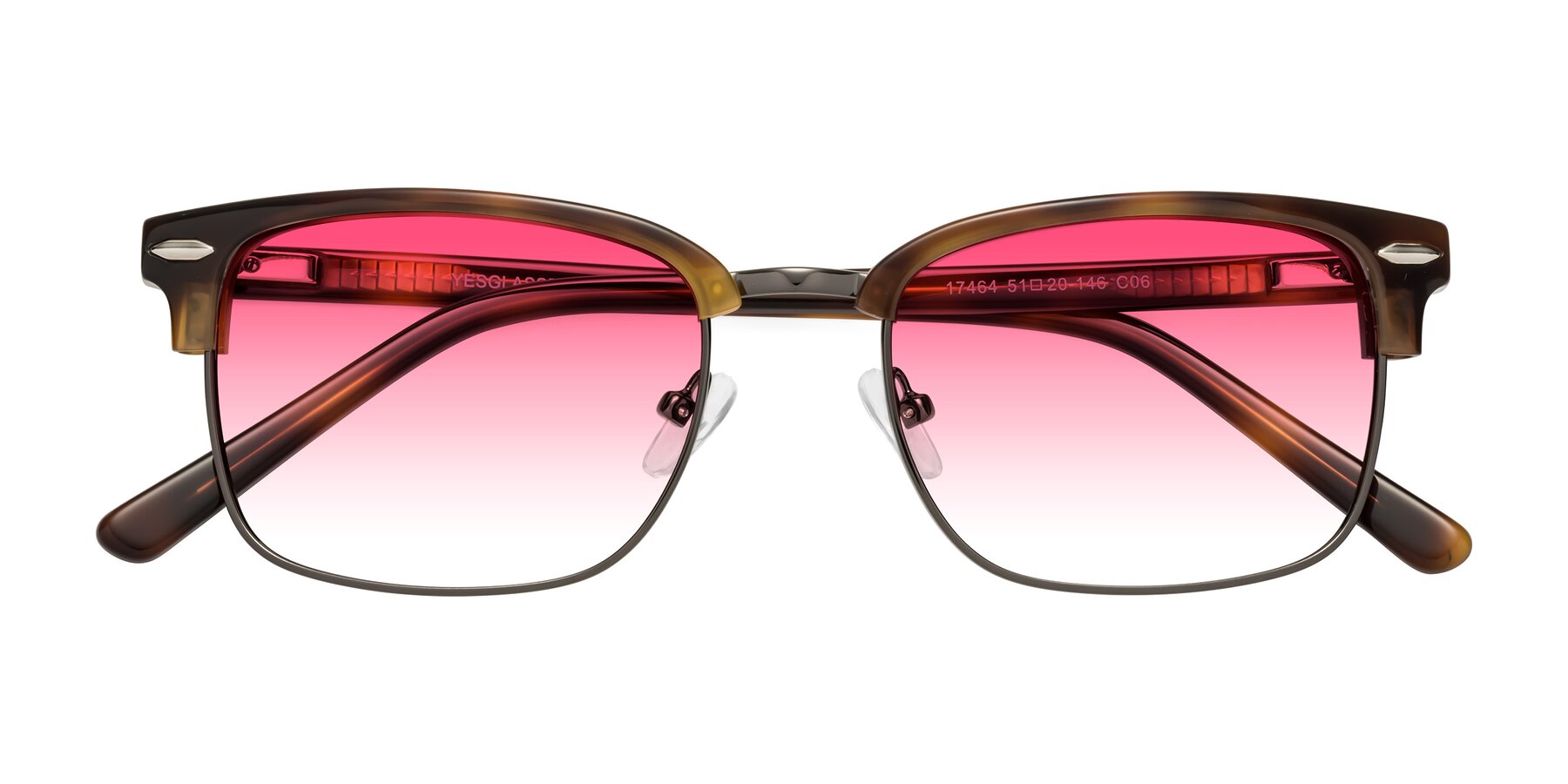 Folded Front of 17464 in Tortoise/ Gunmetal with Pink Gradient Lenses