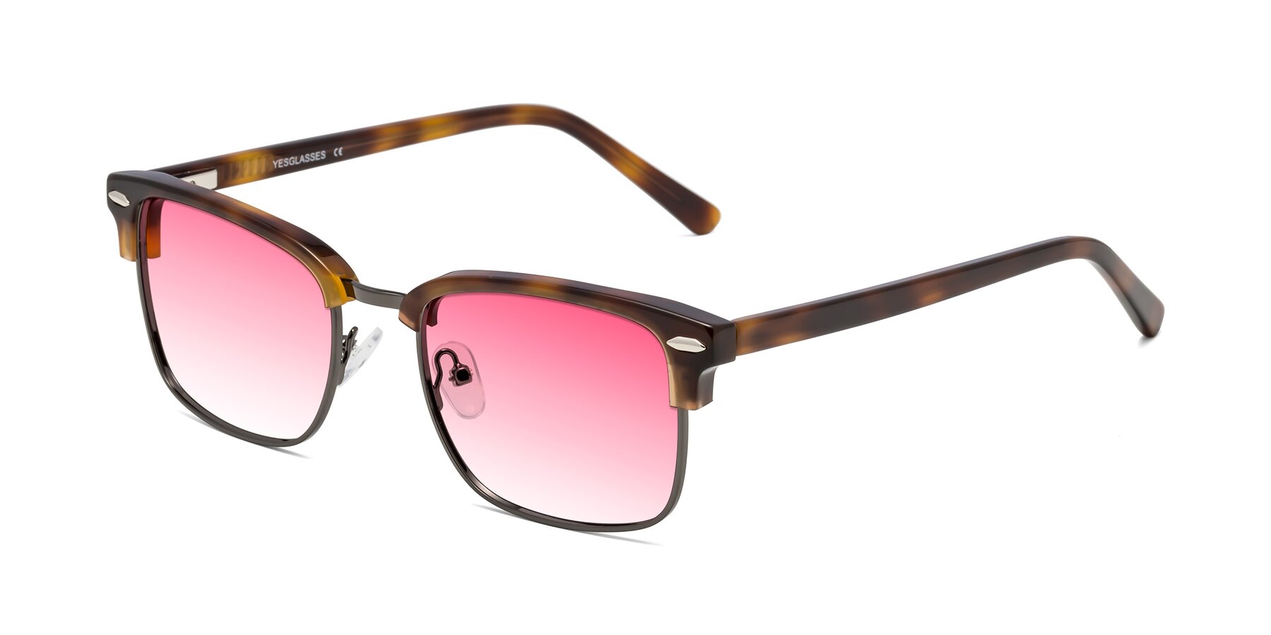Angle of 17464 in Tortoise/ Gunmetal with Pink Gradient Lenses