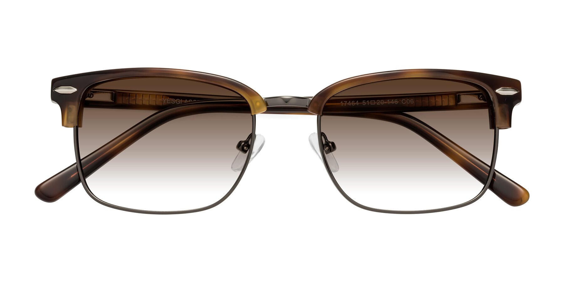 Folded Front of 17464 in Tortoise/ Gunmetal with Brown Gradient Lenses