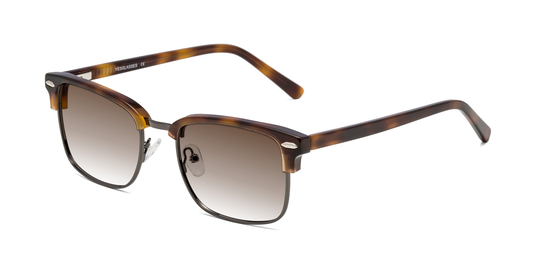 Angle of 17464 in Tortoise/ Gunmetal with Brown Gradient Lenses