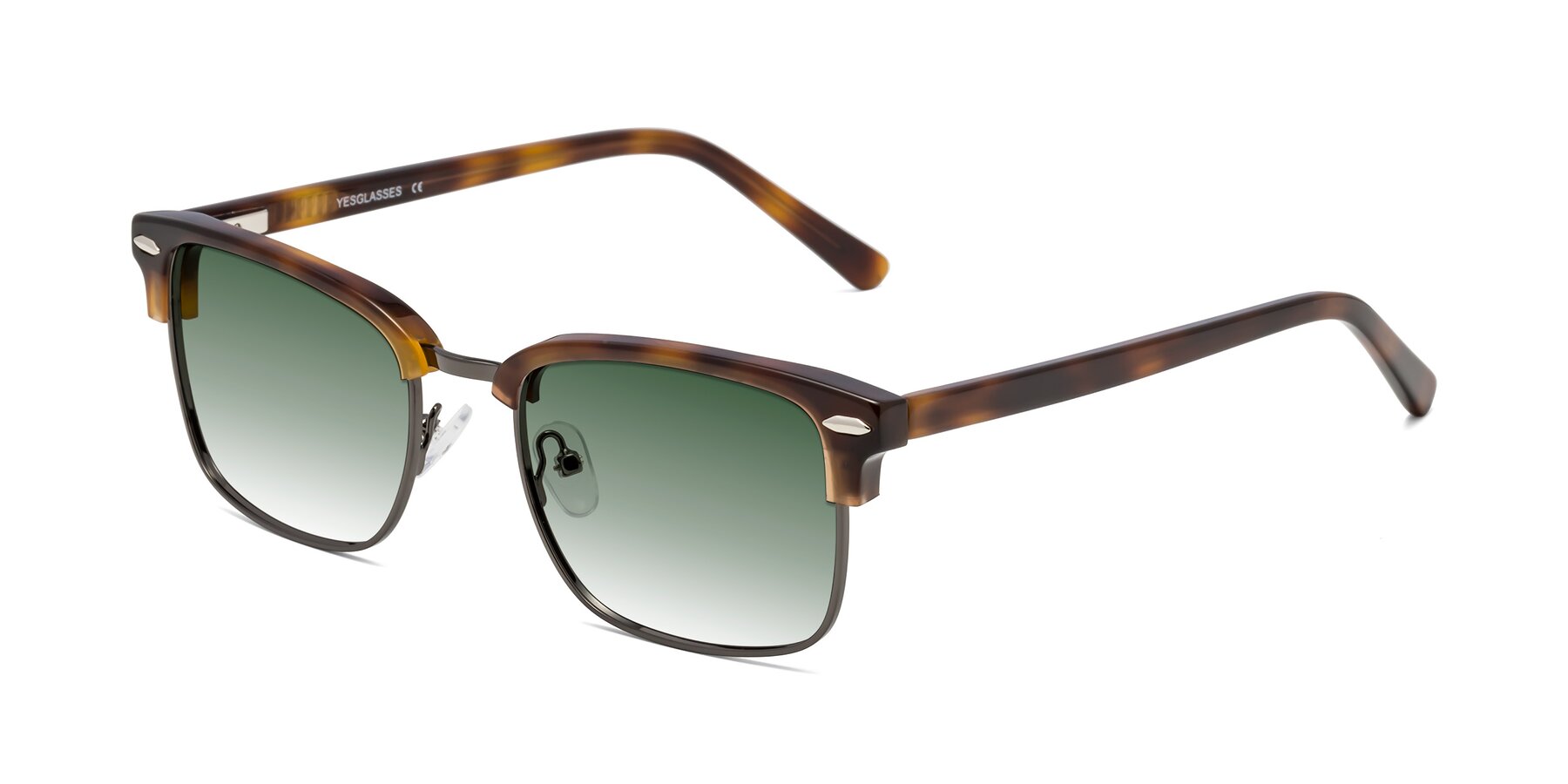 Angle of 17464 in Tortoise/ Gunmetal with Green Gradient Lenses