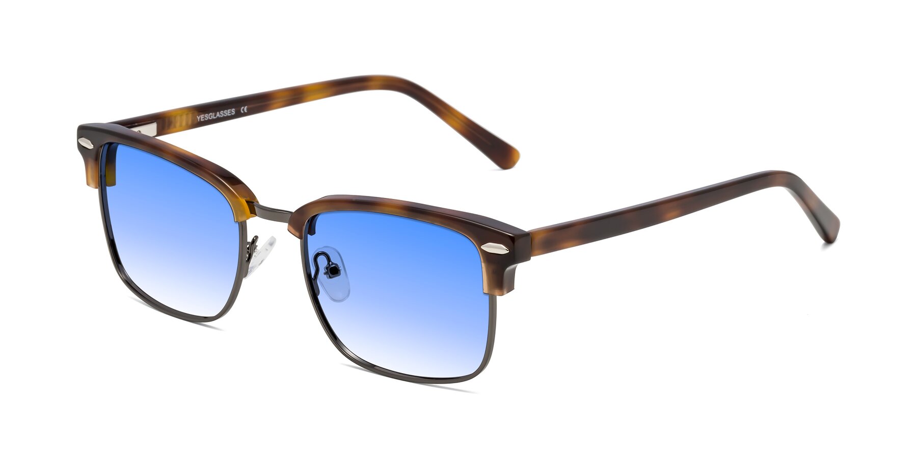 Angle of 17464 in Tortoise/ Gunmetal with Blue Gradient Lenses