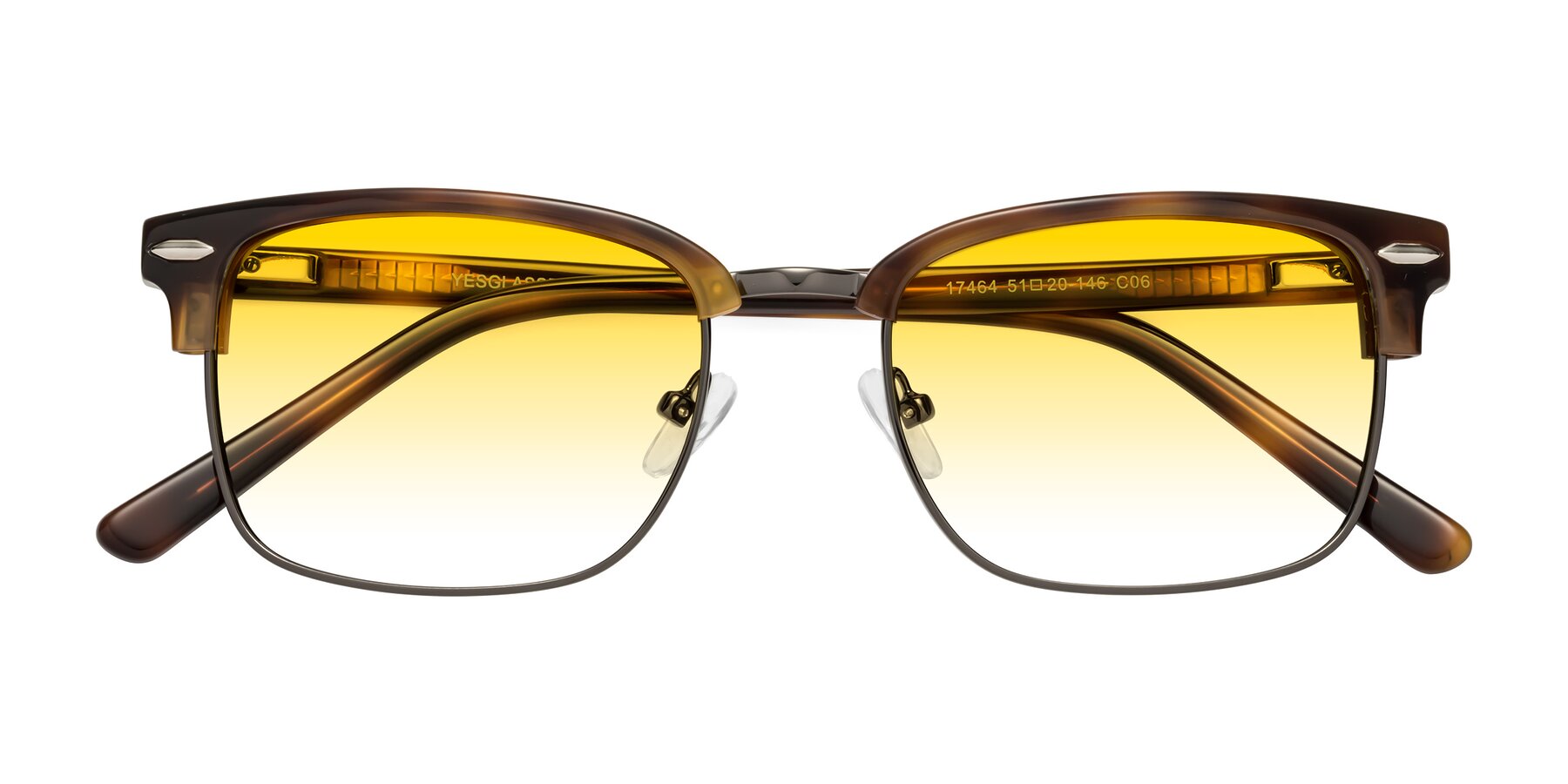 Folded Front of 17464 in Tortoise/ Gunmetal with Yellow Gradient Lenses