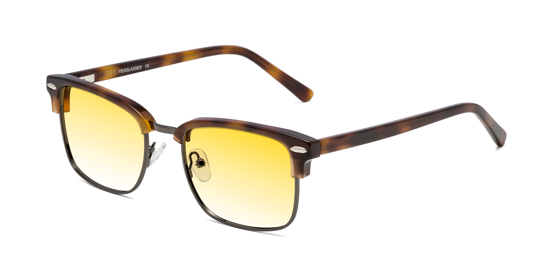 Angle of 17464 in Tortoise/ Gunmetal with Yellow Gradient Lenses