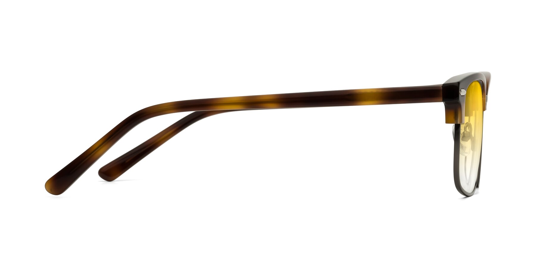 Side of 17464 in Tortoise/ Gunmetal with Yellow Gradient Lenses