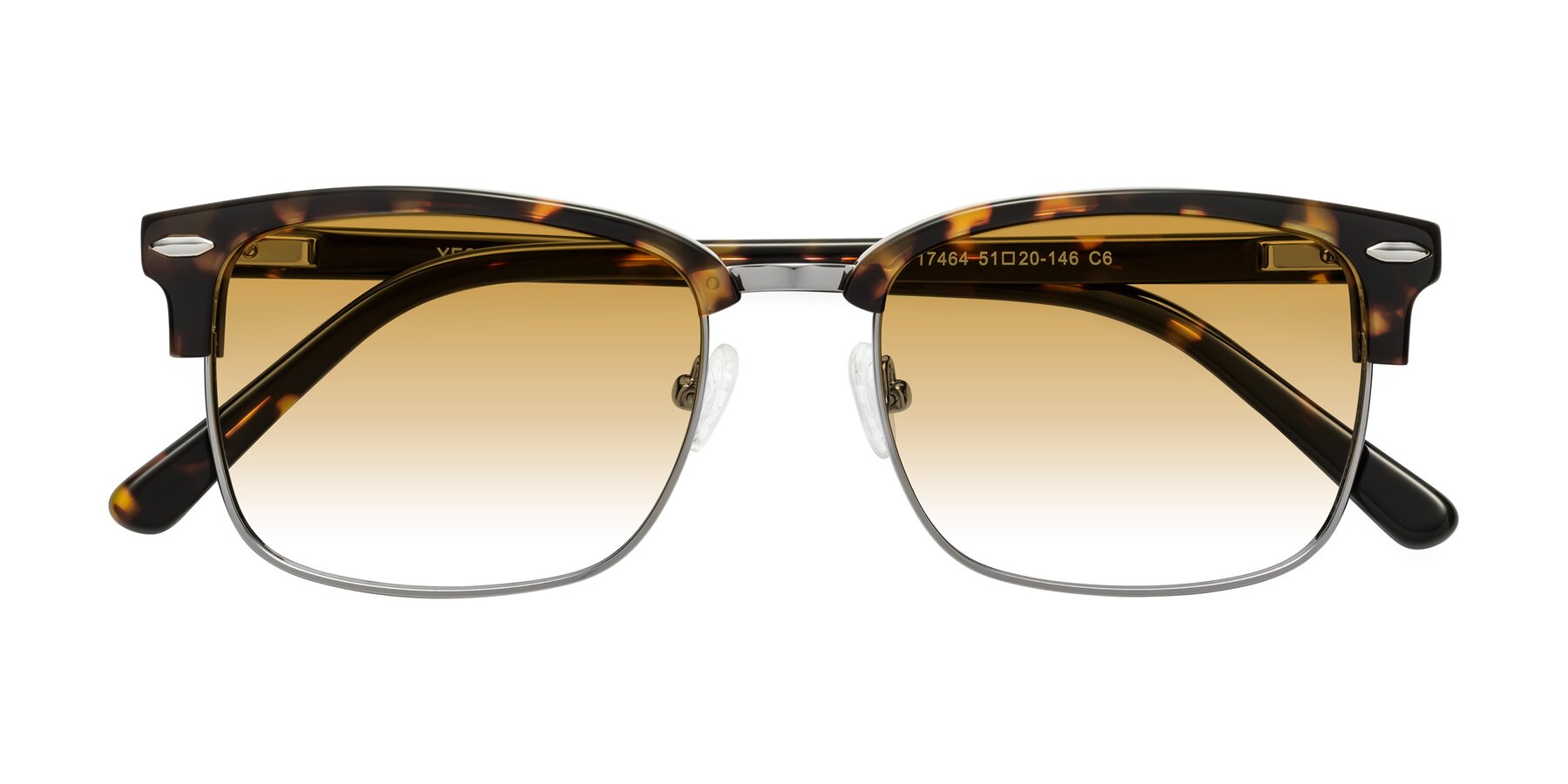 Folded Front of 17464 in Tortoise/ Gunmetal with Champagne Gradient Lenses