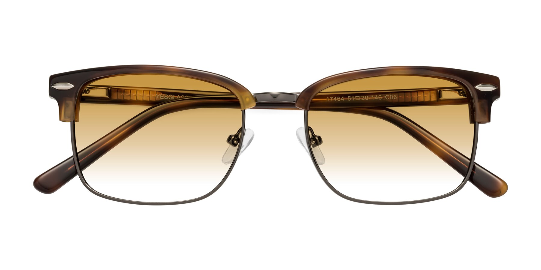 Folded Front of 17464 in Tortoise/ Gunmetal with Champagne Gradient Lenses
