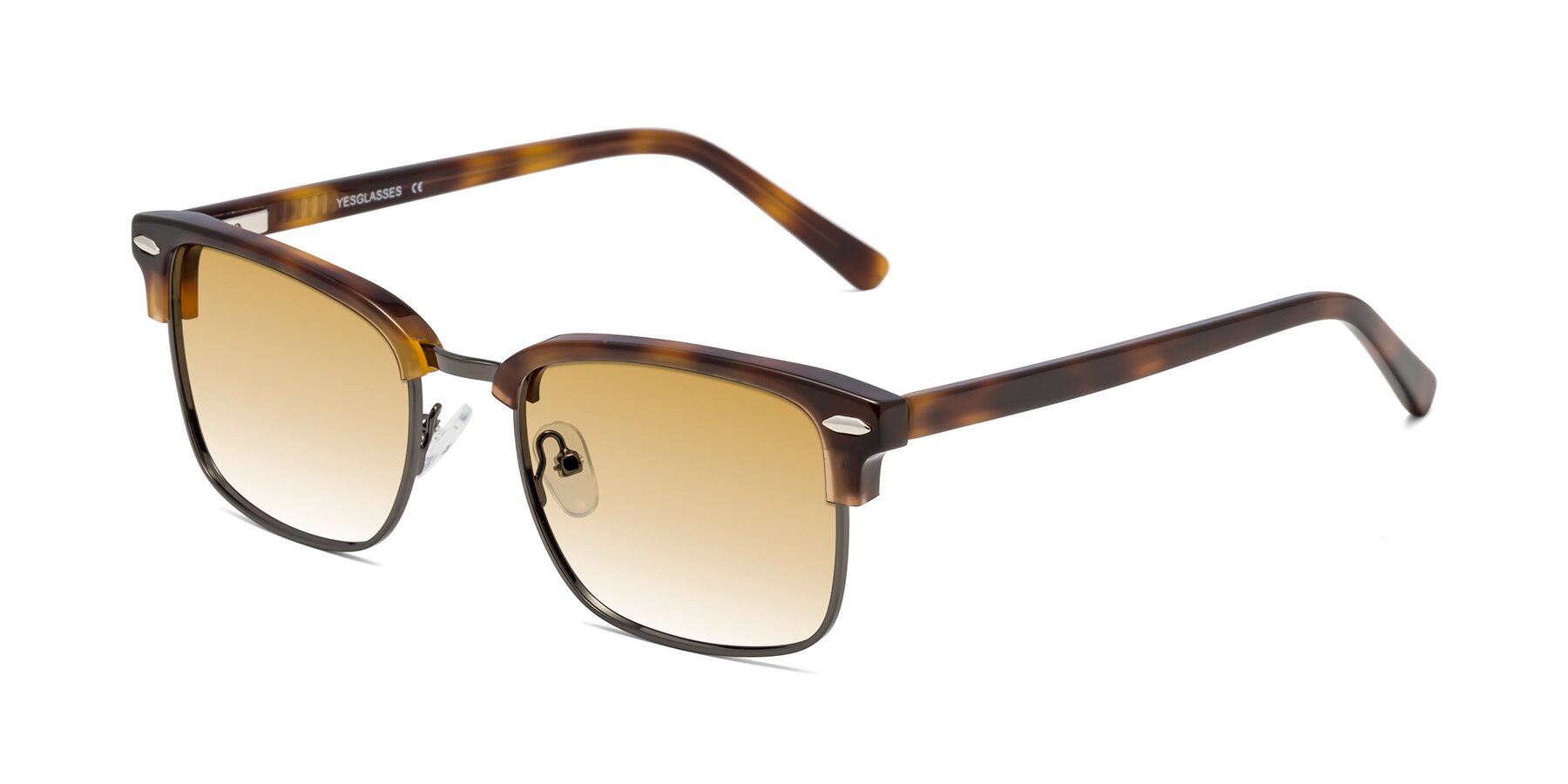 Angle of 17464 in Tortoise/ Gunmetal with Champagne Gradient Lenses