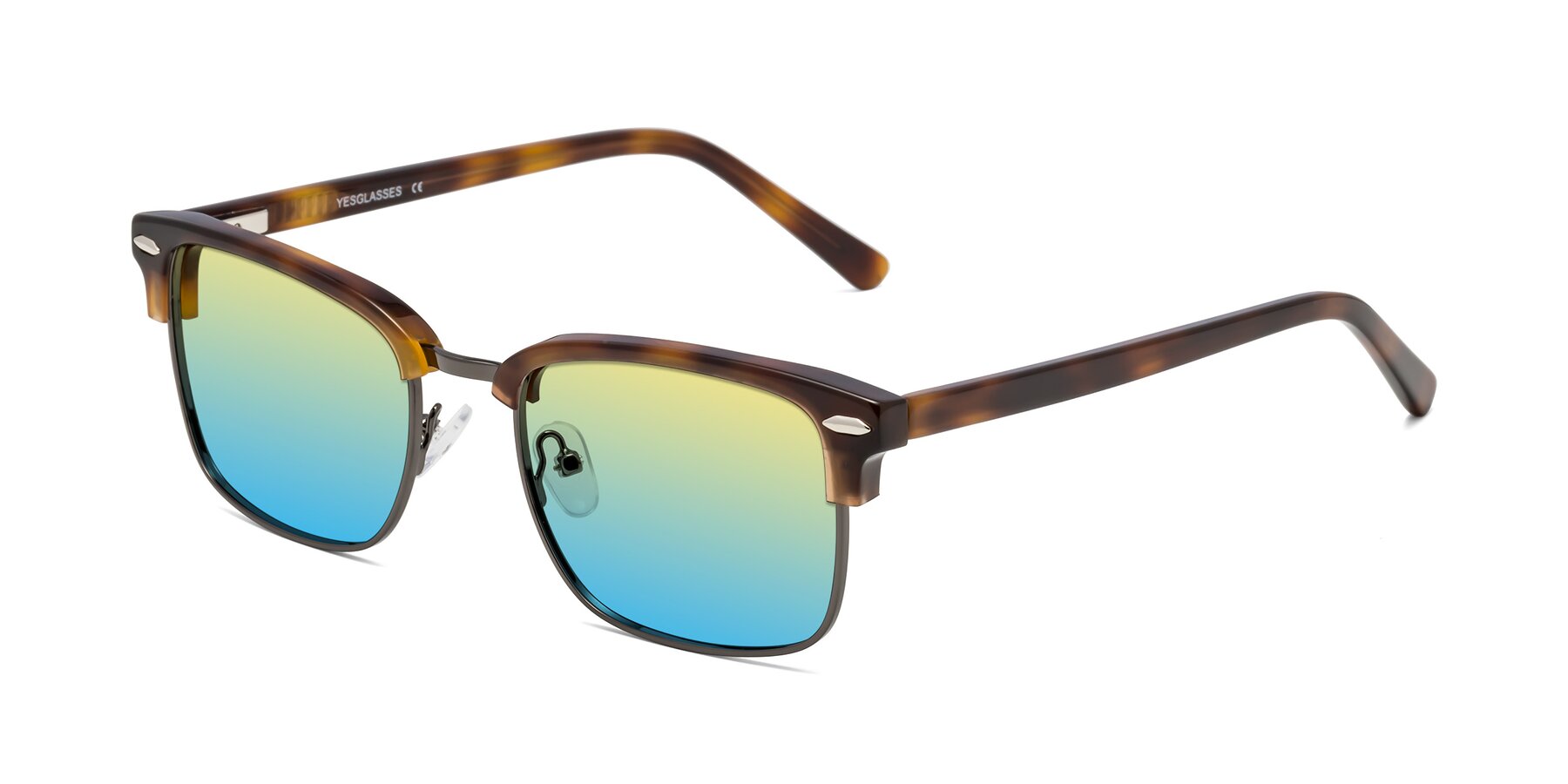 Angle of 17464 in Tortoise/ Gunmetal with Yellow / Blue Gradient Lenses