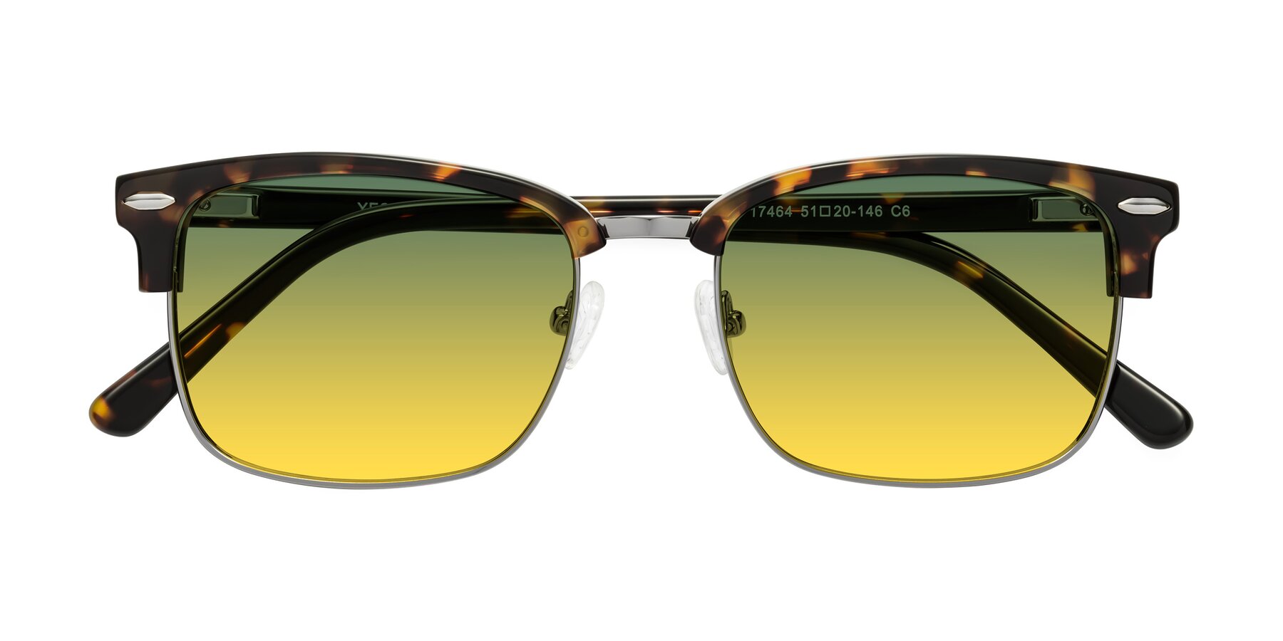 Folded Front of 17464 in Tortoise/ Gunmetal with Green / Yellow Gradient Lenses