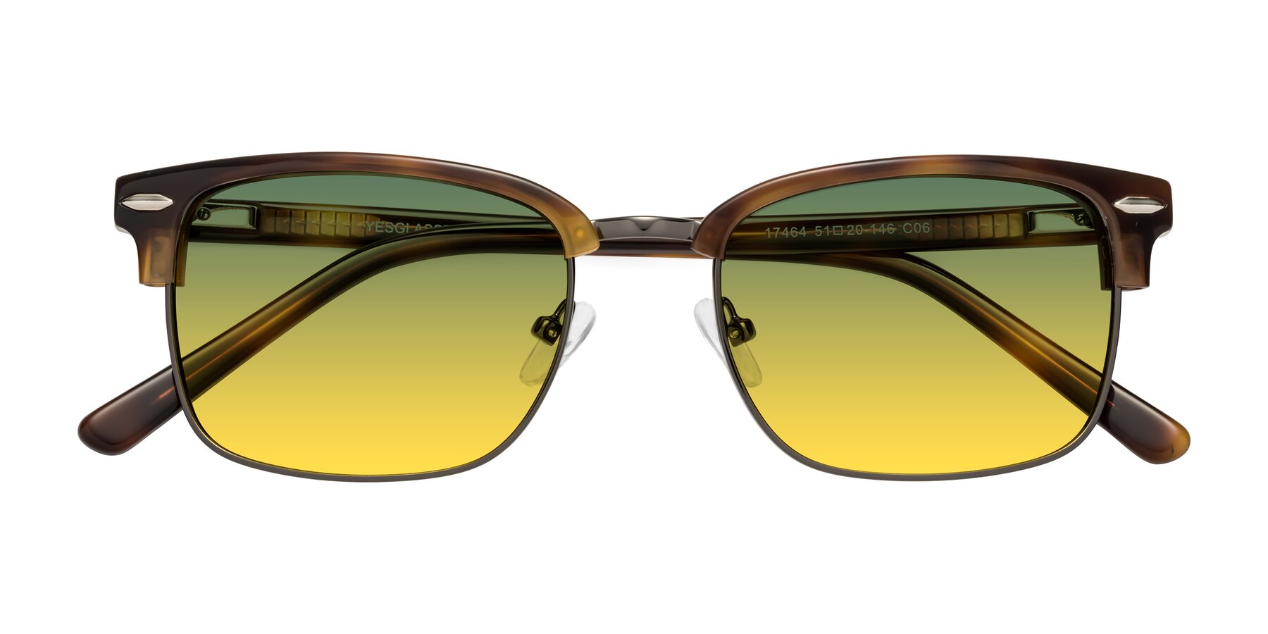 Folded Front of 17464 in Tortoise/ Gunmetal with Green / Yellow Gradient Lenses