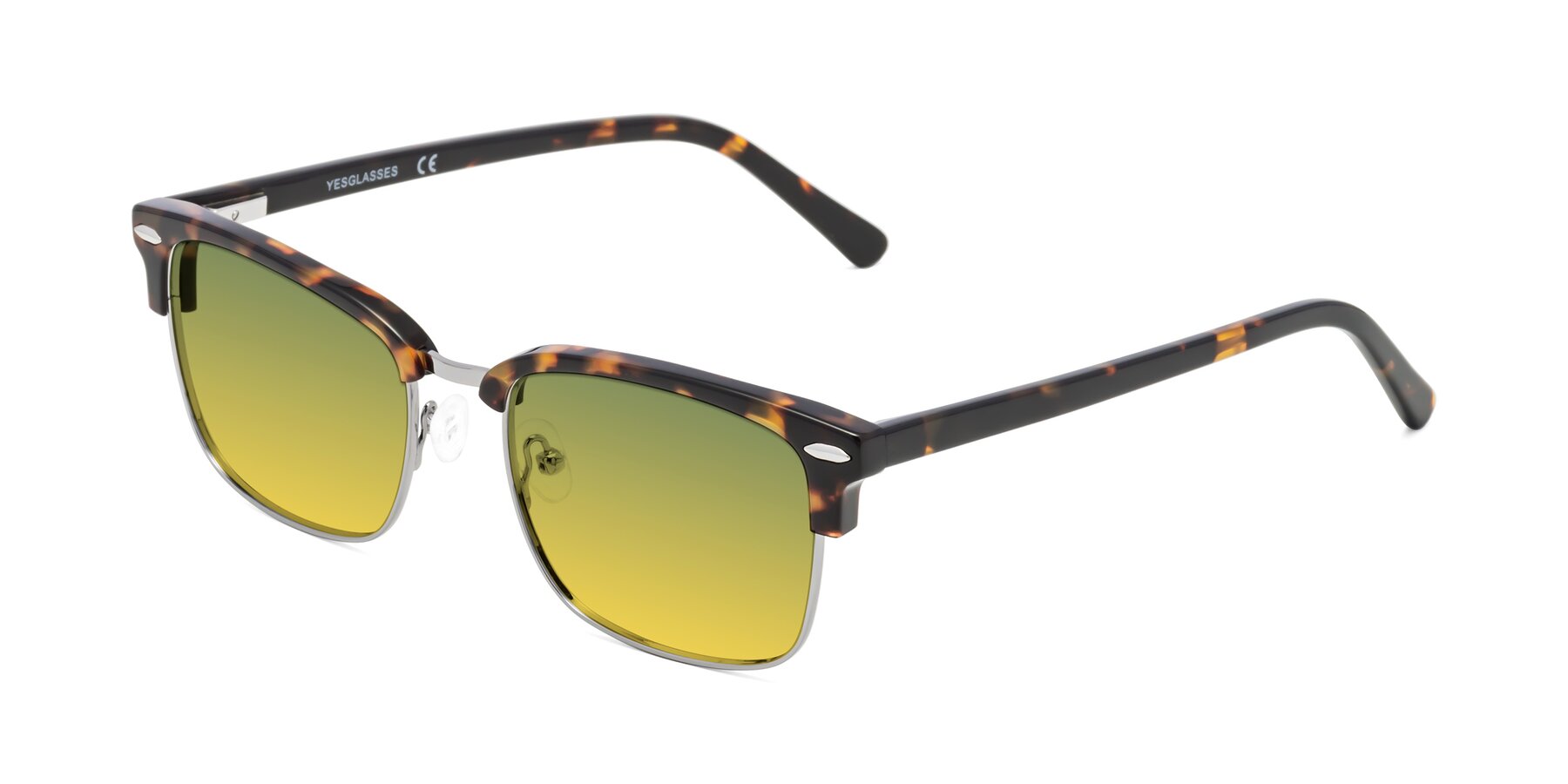 Angle of 17464 in Tortoise/ Gunmetal with Green / Yellow Gradient Lenses