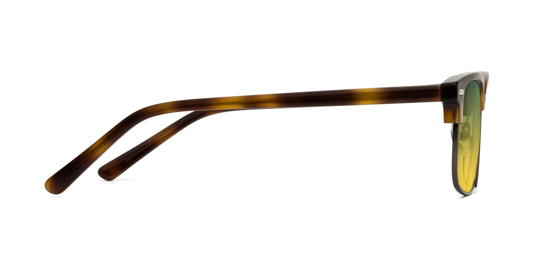Side of 17464 in Tortoise/ Gunmetal with Green / Yellow Gradient Lenses