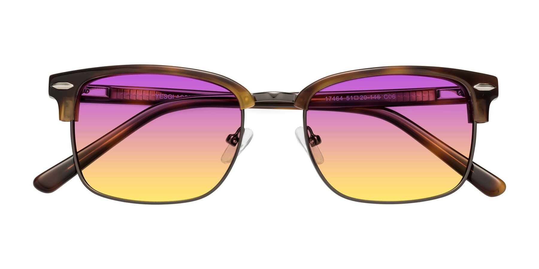 Folded Front of 17464 in Tortoise/ Gunmetal with Purple / Yellow Gradient Lenses