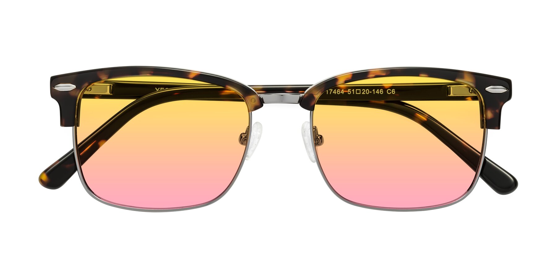 Folded Front of 17464 in Tortoise/ Gunmetal with Yellow / Pink Gradient Lenses