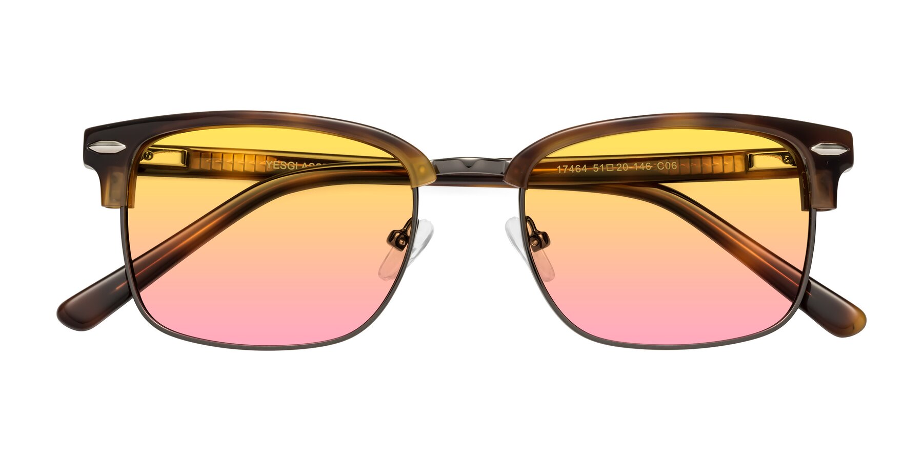 Folded Front of 17464 in Tortoise/ Gunmetal with Yellow / Pink Gradient Lenses