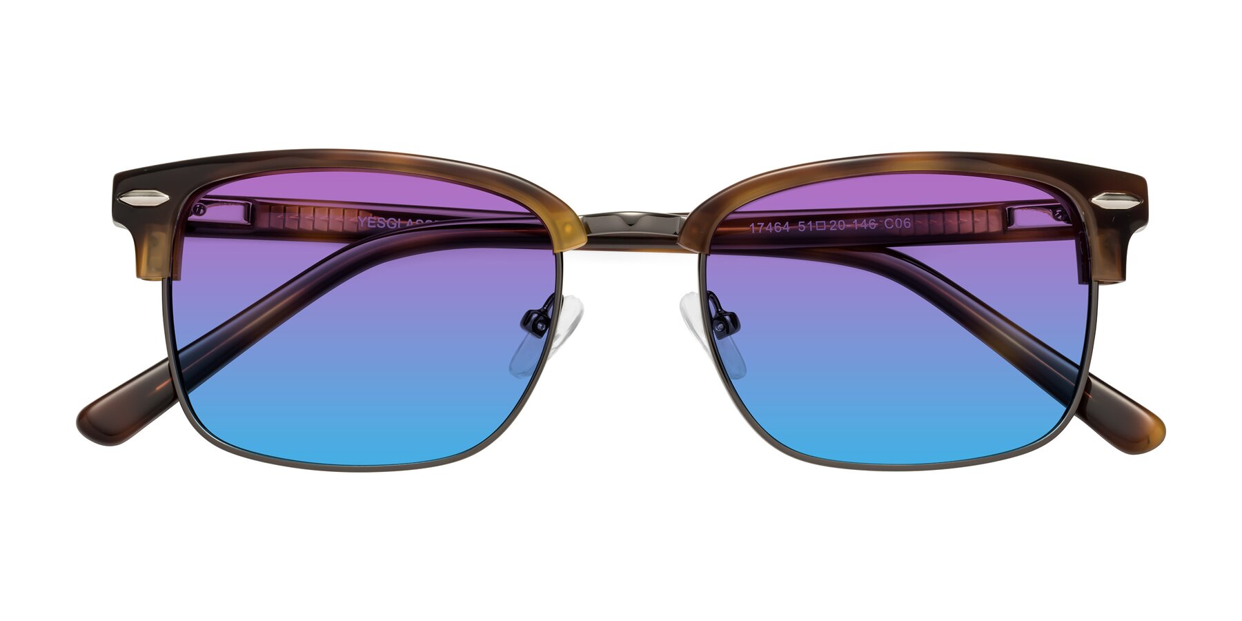 Folded Front of 17464 in Tortoise/ Gunmetal with Purple / Blue Gradient Lenses