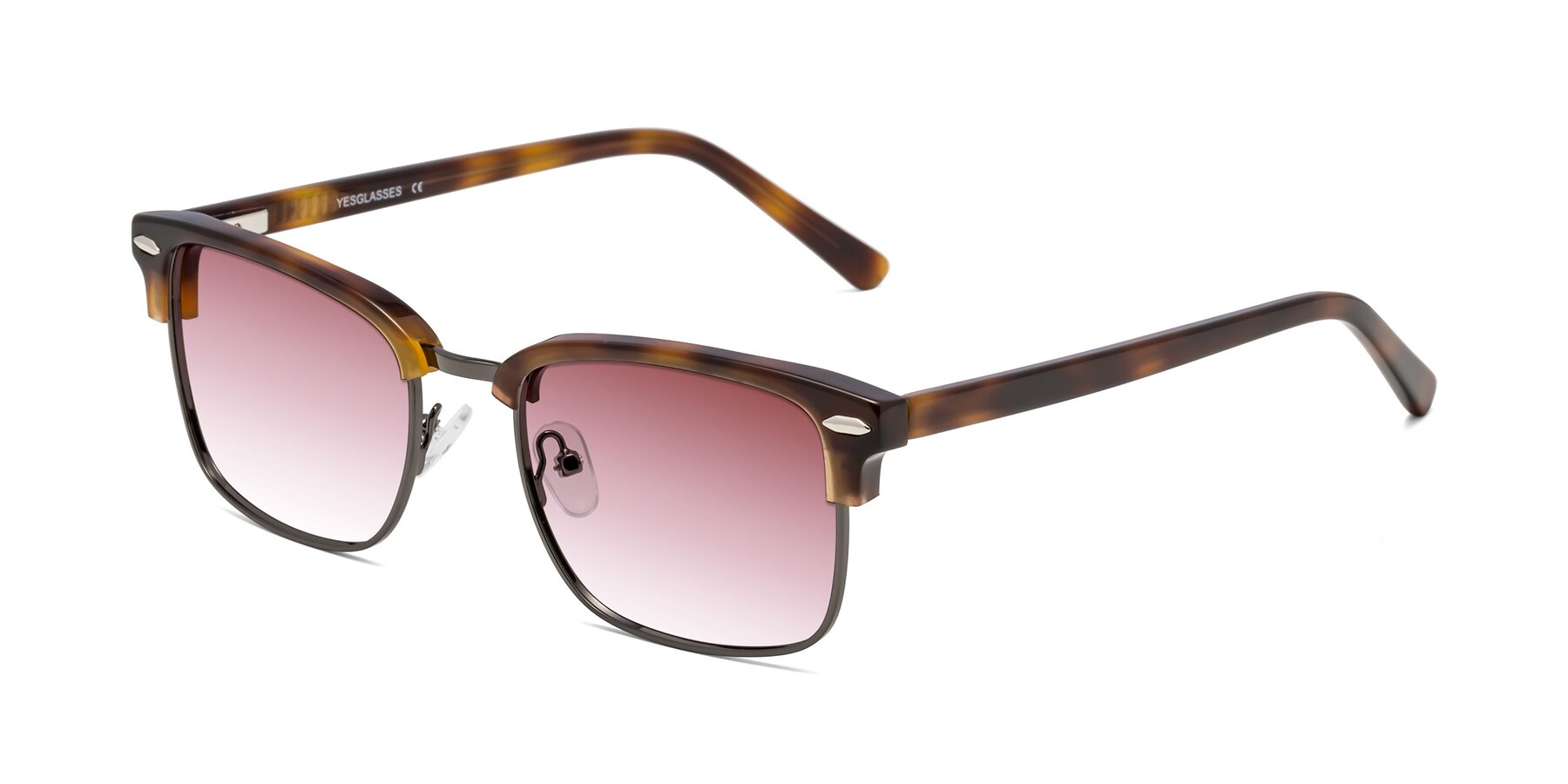 Angle of 17464 in Tortoise/ Gunmetal with Garnet Gradient Lenses