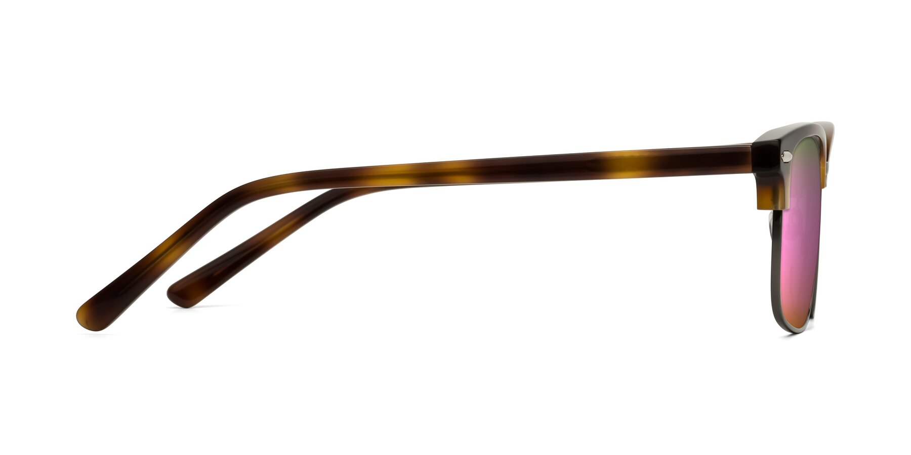 Side of 17464 in Tortoise/ Gunmetal with Pink Mirrored Lenses