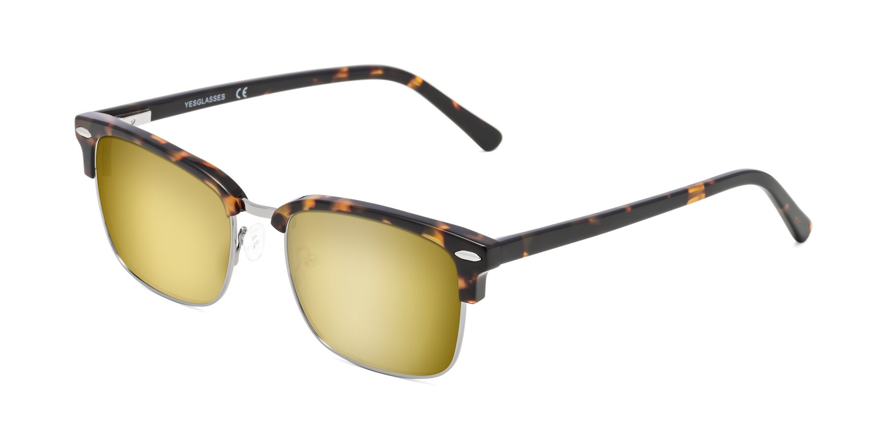 Angle of 17464 in Tortoise/ Gunmetal with Gold Mirrored Lenses