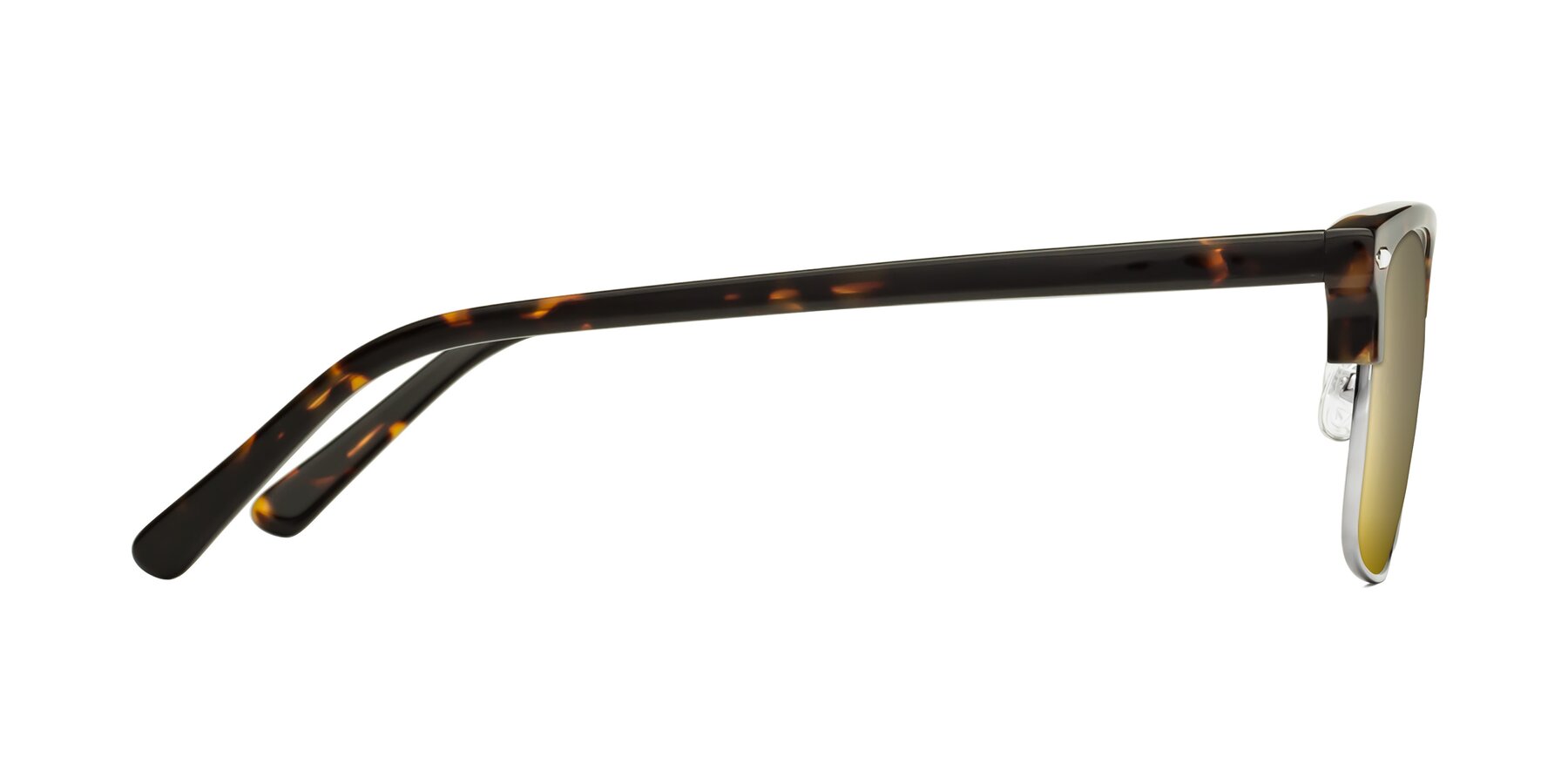 Side of 17464 in Tortoise/ Gunmetal with Gold Mirrored Lenses