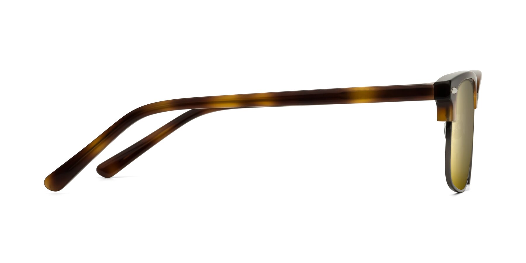 Side of 17464 in Tortoise/ Gunmetal with Gold Mirrored Lenses