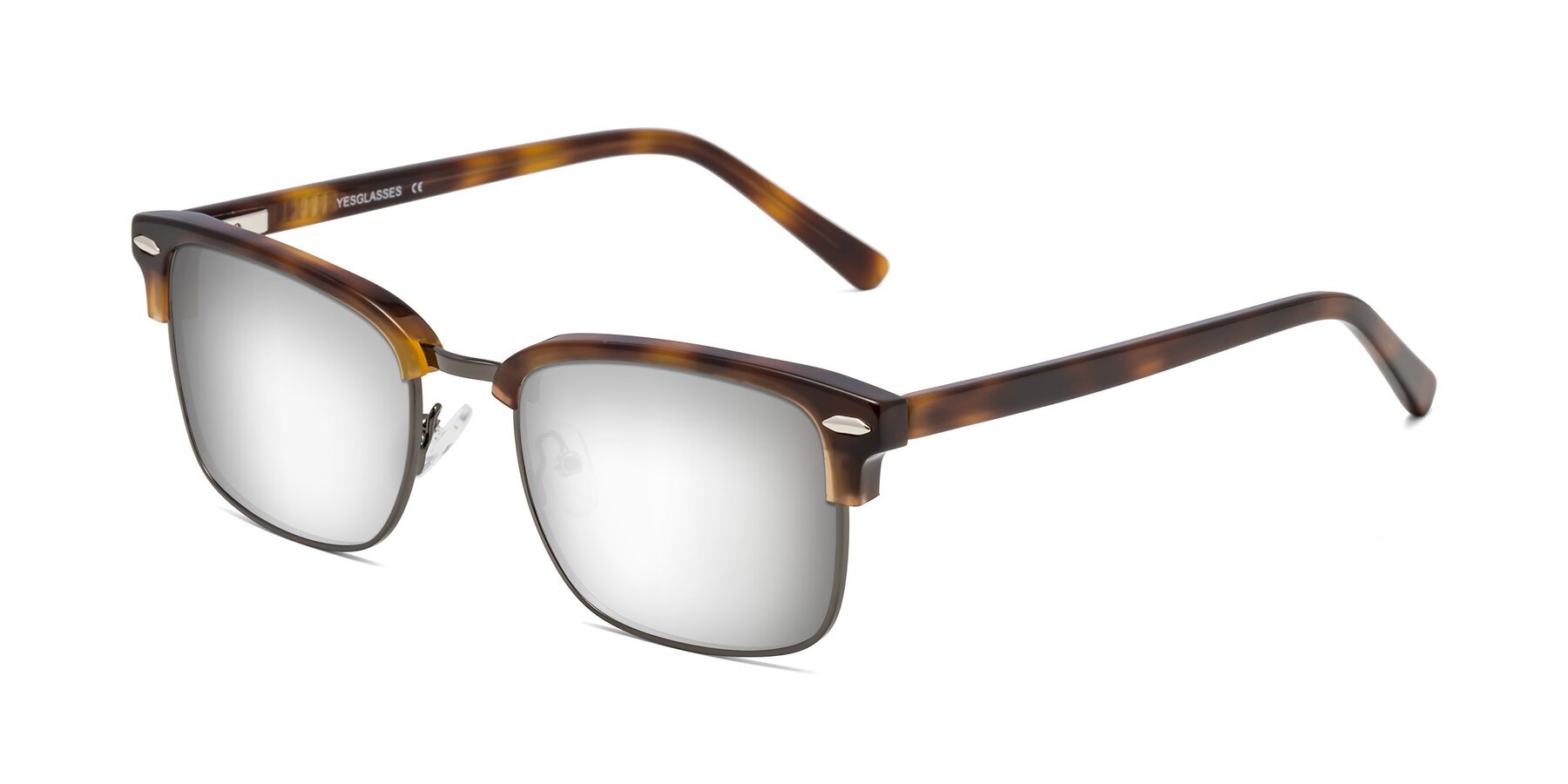 Angle of 17464 in Tortoise/ Gunmetal with Silver Mirrored Lenses
