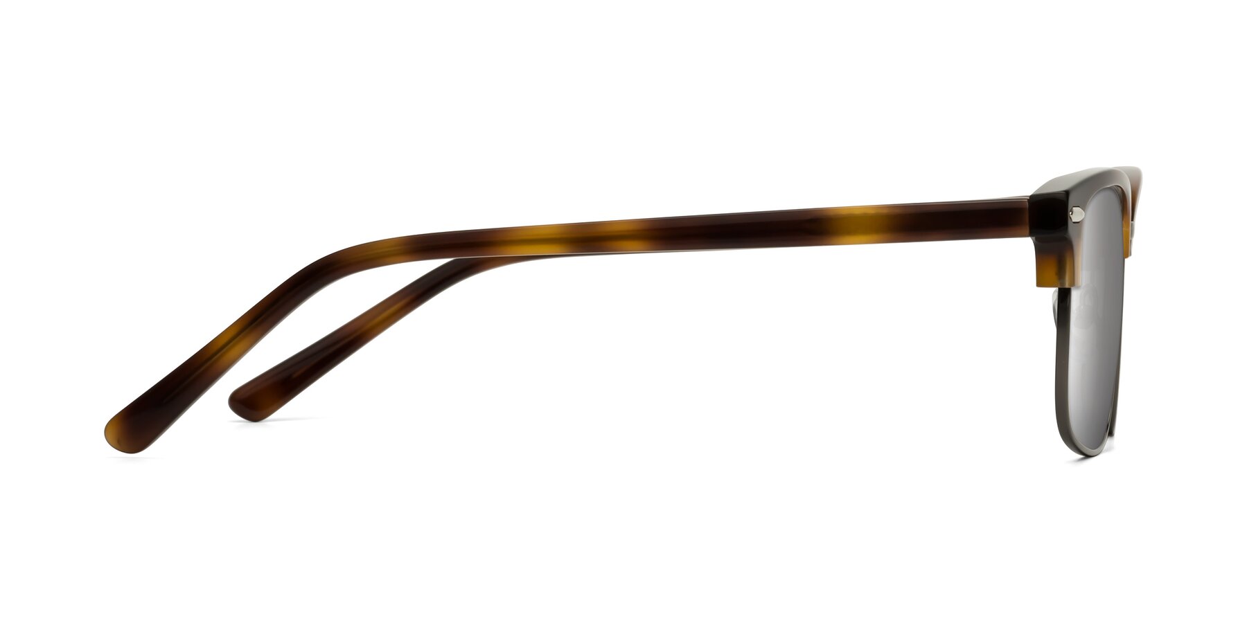 Side of 17464 in Tortoise/ Gunmetal with Silver Mirrored Lenses
