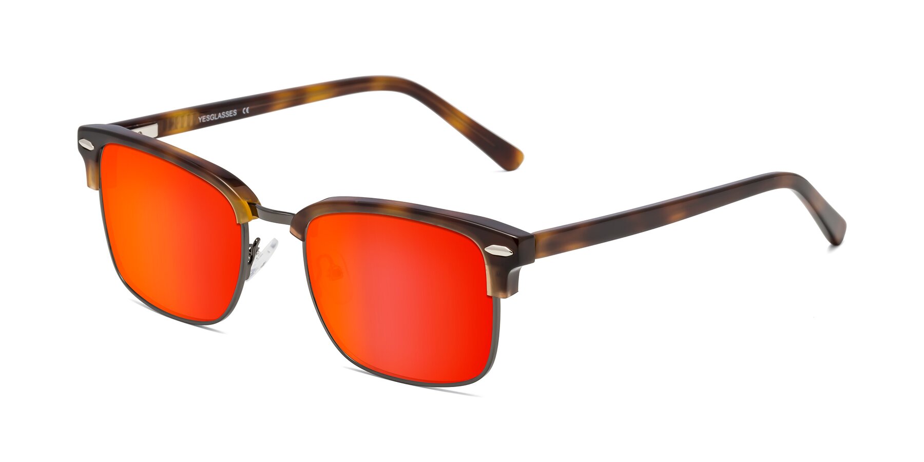 Angle of 17464 in Tortoise/ Gunmetal with Red Gold Mirrored Lenses