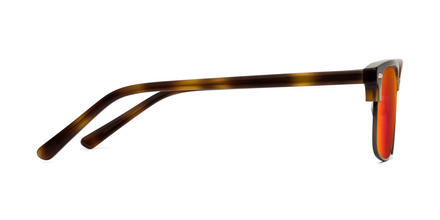 Side of 17464 in Tortoise/ Gunmetal with Red Gold Mirrored Lenses