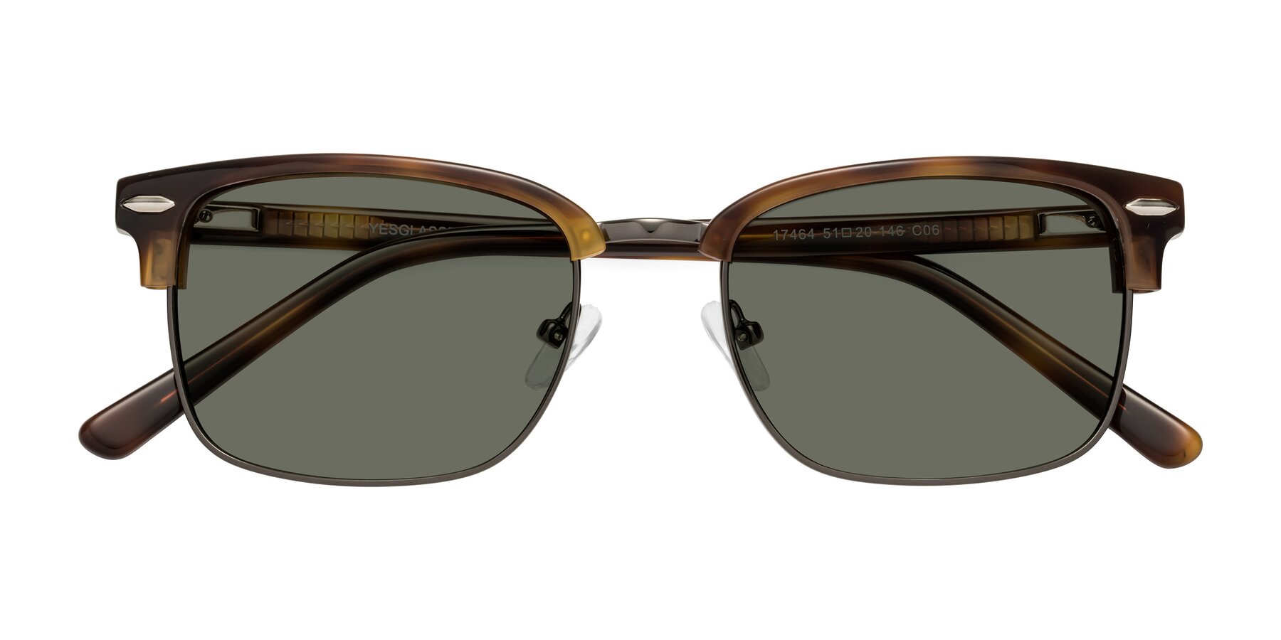 Folded Front of 17464 in Tortoise/ Gunmetal with Gray Polarized Lenses