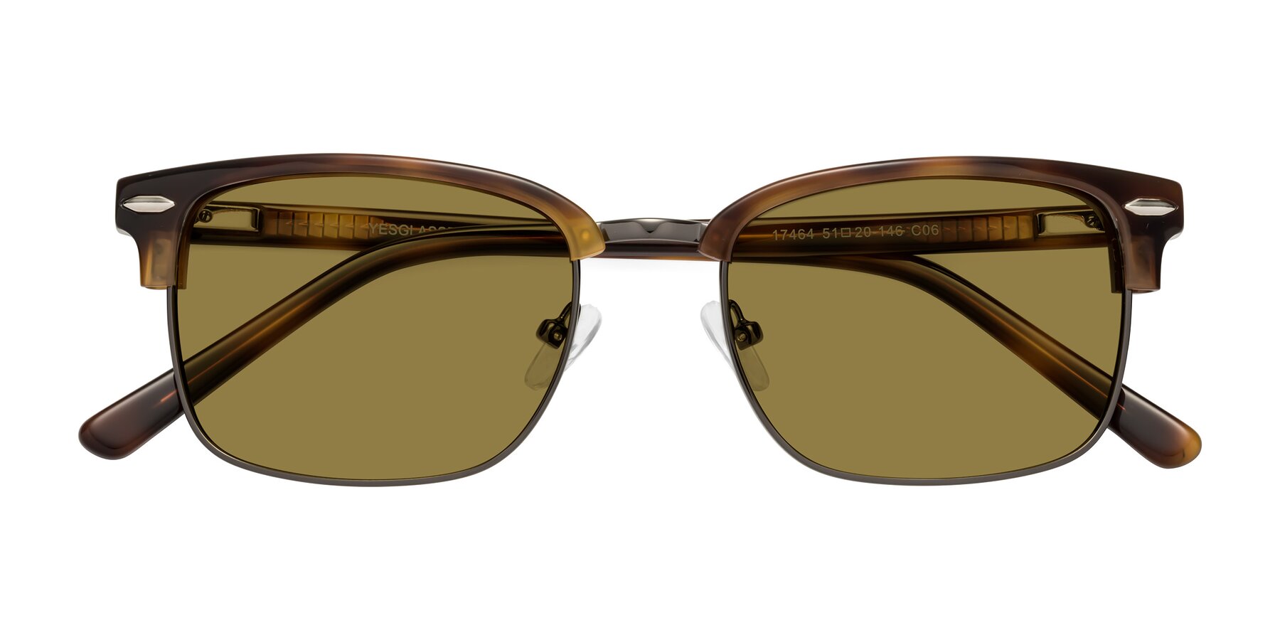 Folded Front of 17464 in Tortoise/ Gunmetal with Brown Polarized Lenses