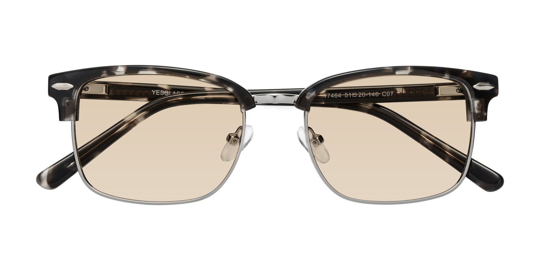 Folded Front of 17464 in Tortoise-Silver with Light Brown Tinted Lenses