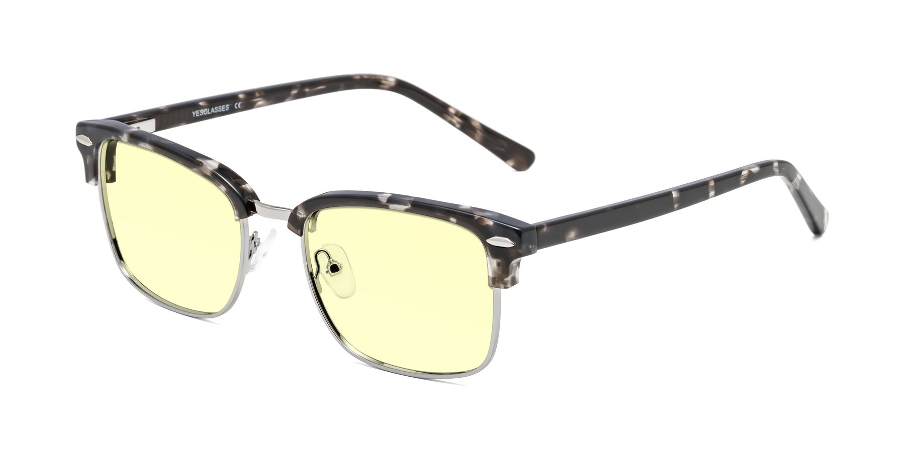 Angle of 17464 in Tortoise-Silver with Light Yellow Tinted Lenses