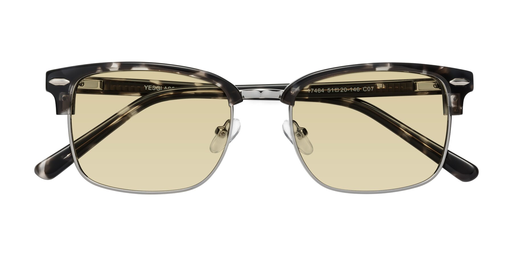 Folded Front of 17464 in Tortoise-Silver with Light Champagne Tinted Lenses
