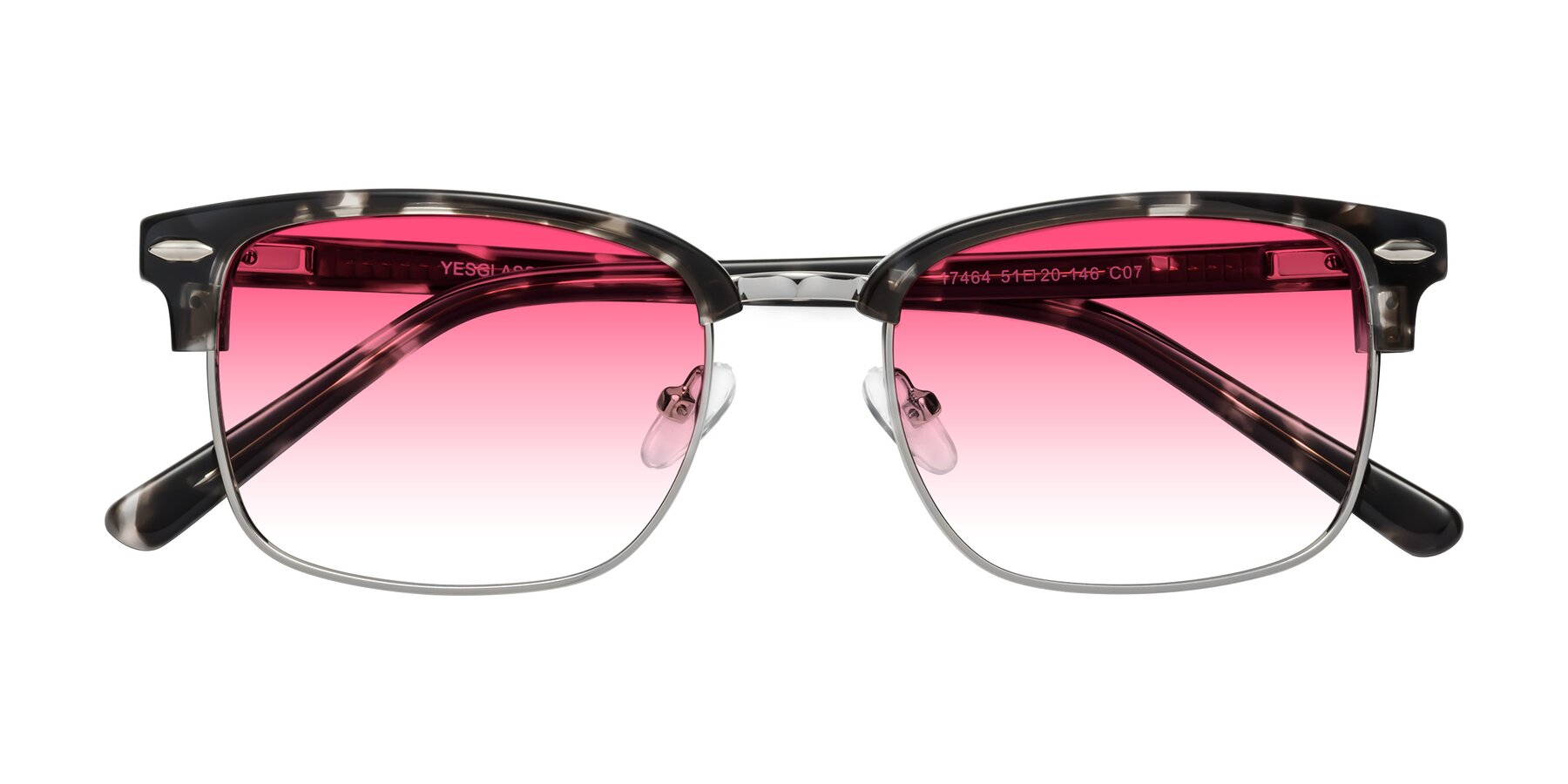 Folded Front of 17464 in Tortoise-Silver with Pink Gradient Lenses