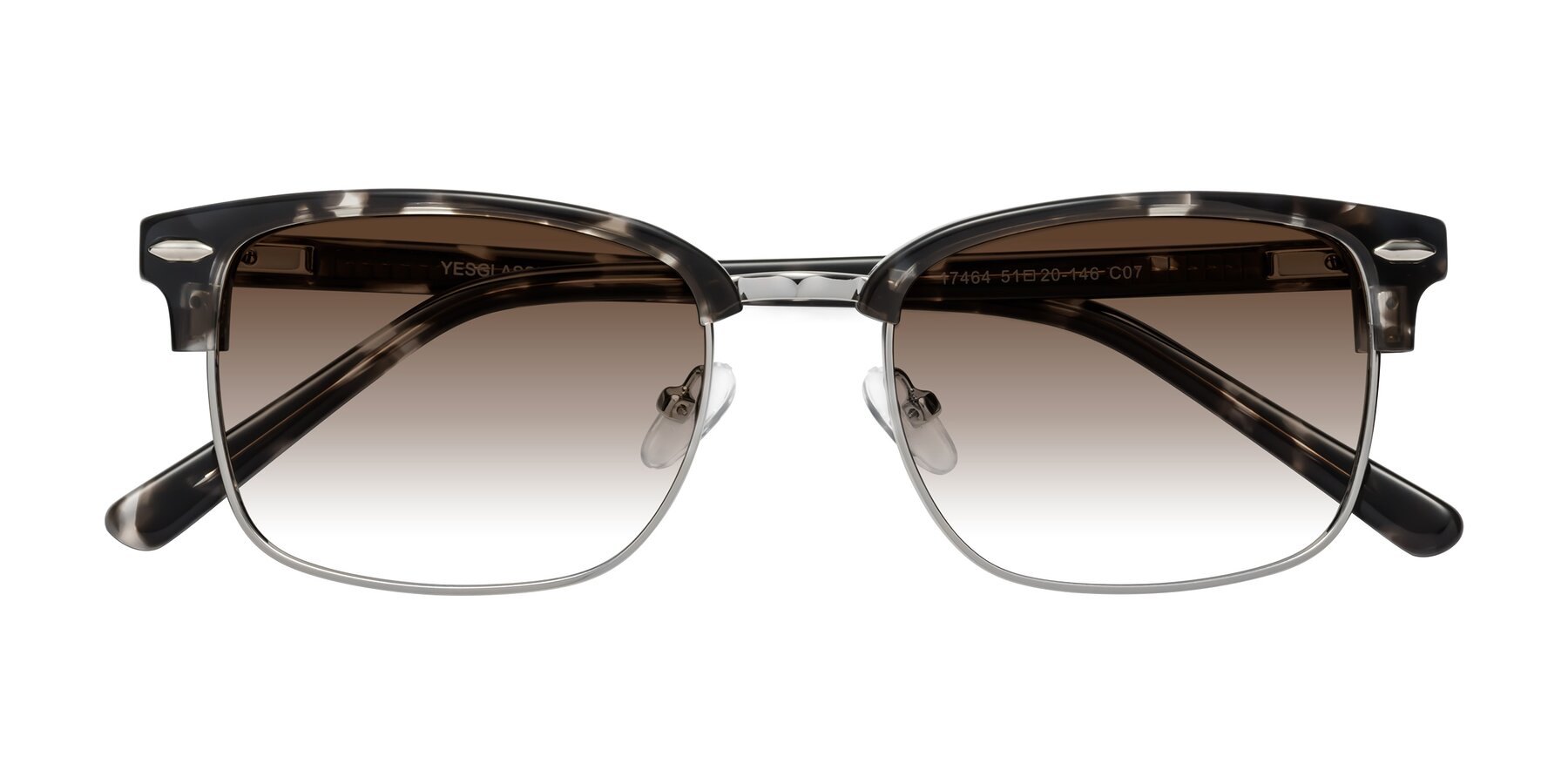 Folded Front of 17464 in Tortoise-Silver with Brown Gradient Lenses