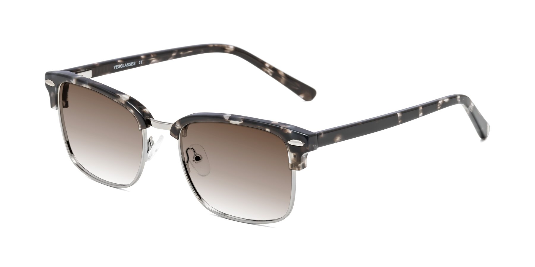 Angle of 17464 in Tortoise-Silver with Brown Gradient Lenses