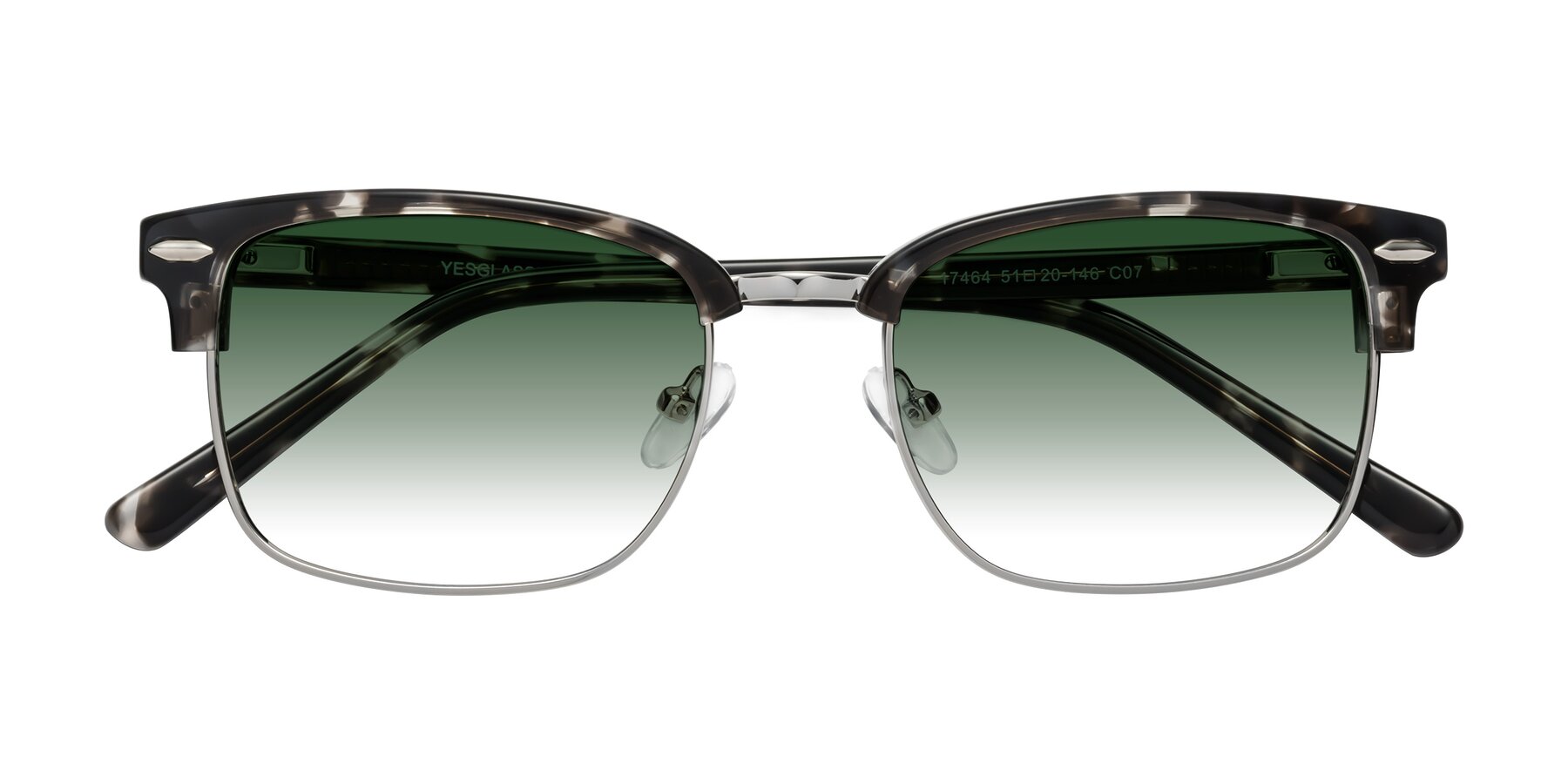 Folded Front of 17464 in Tortoise-Silver with Green Gradient Lenses
