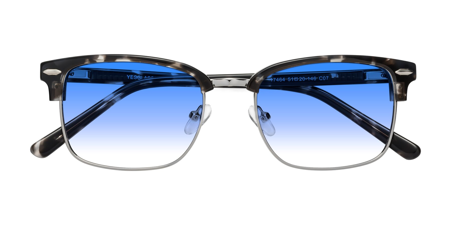 Folded Front of 17464 in Tortoise-Silver with Blue Gradient Lenses