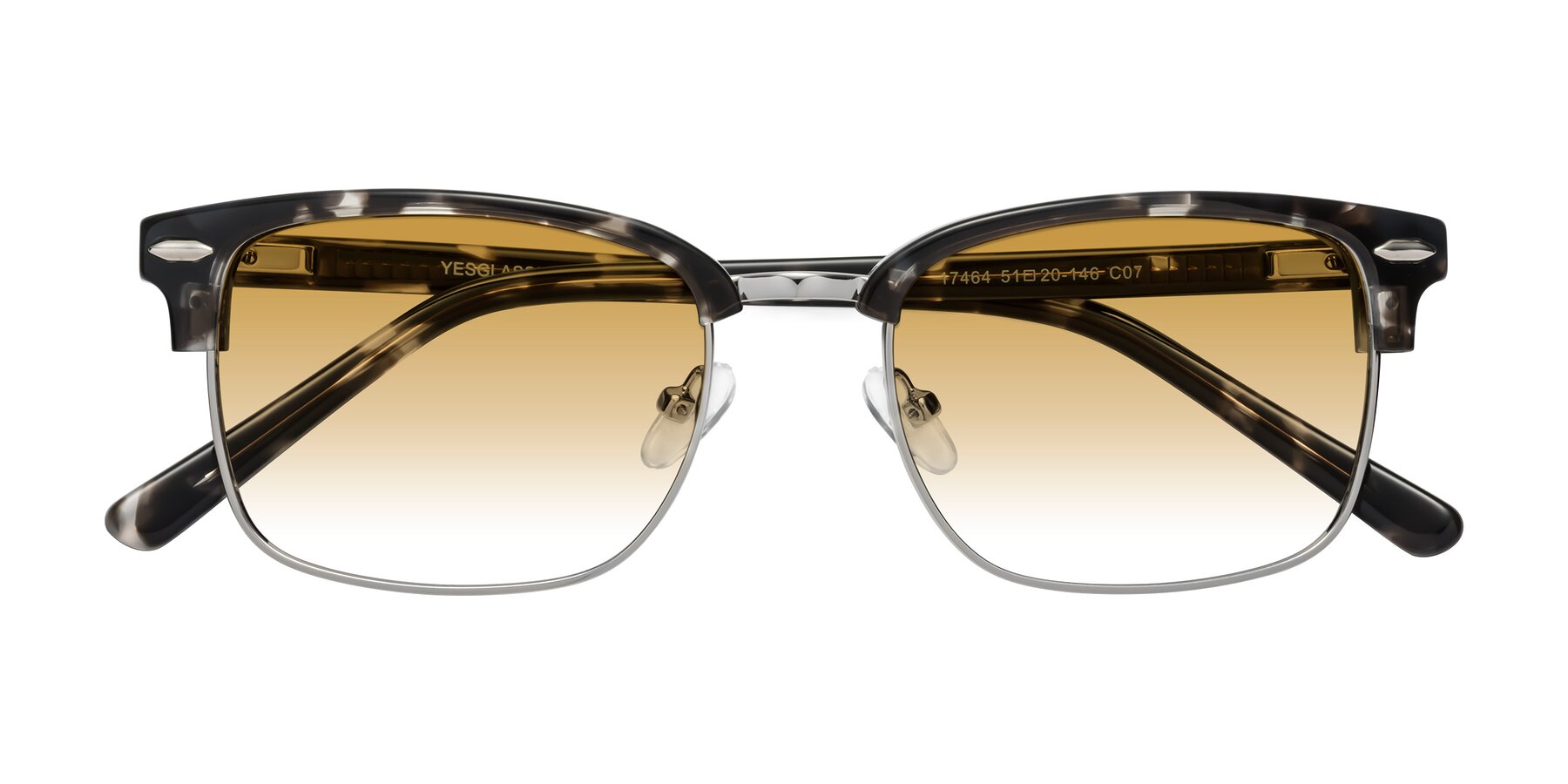 Folded Front of 17464 in Tortoise-Silver with Champagne Gradient Lenses