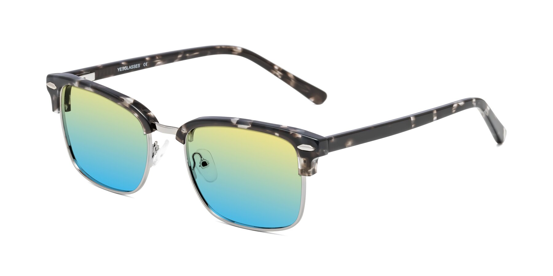 Angle of 17464 in Tortoise-Silver with Yellow / Blue Gradient Lenses