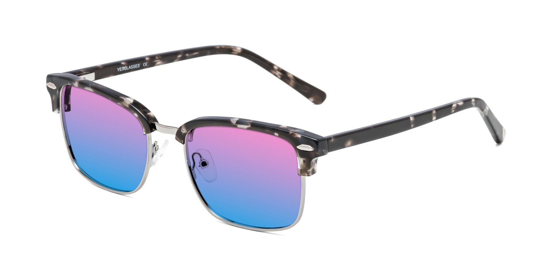 Angle of 17464 in Tortoise-Silver with Pink / Blue Gradient Lenses