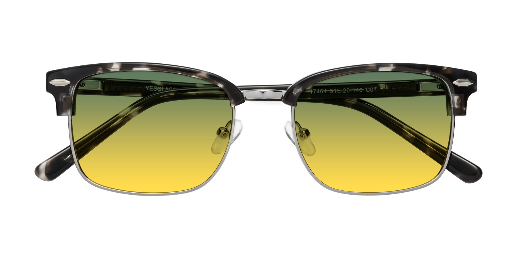 Folded Front of 17464 in Tortoise-Silver with Green / Yellow Gradient Lenses