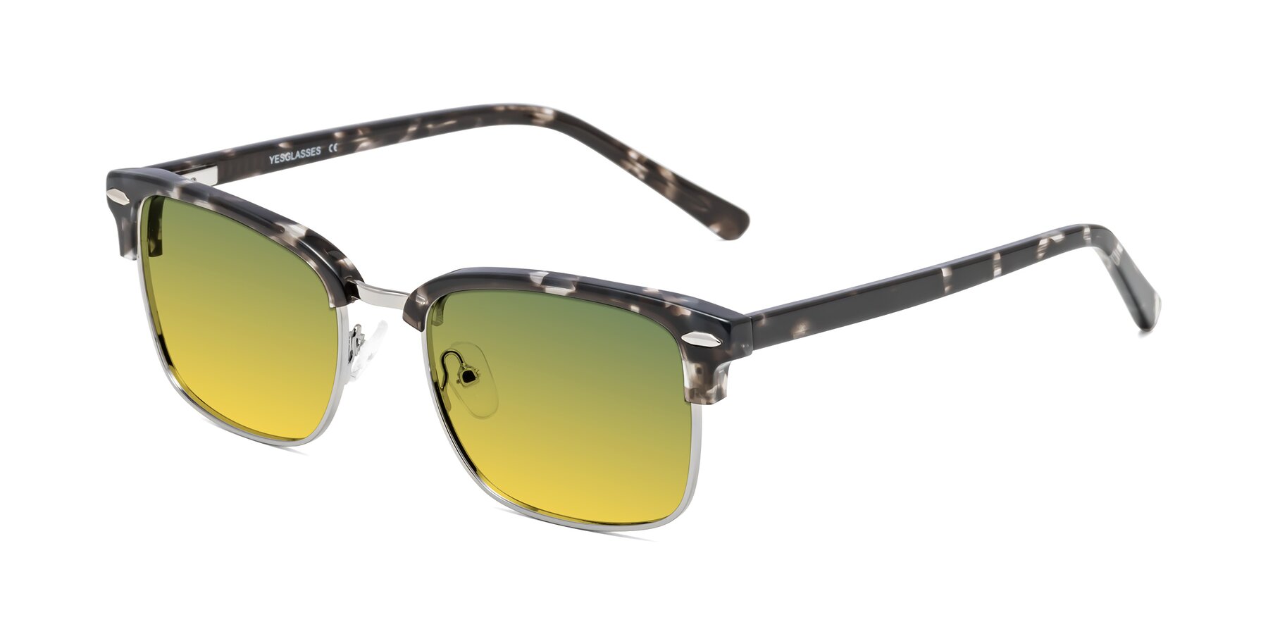 Angle of 17464 in Tortoise-Silver with Green / Yellow Gradient Lenses