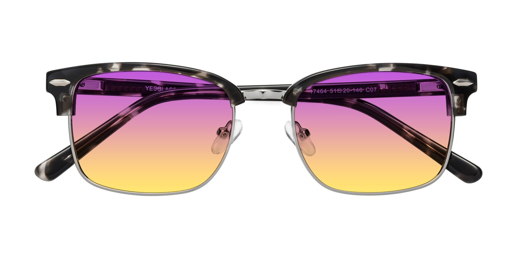 Folded Front of 17464 in Tortoise-Silver with Purple / Yellow Gradient Lenses