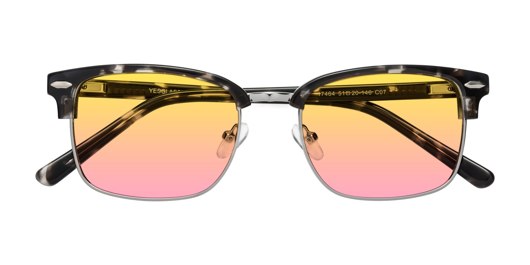 Folded Front of 17464 in Tortoise-Silver with Yellow / Pink Gradient Lenses