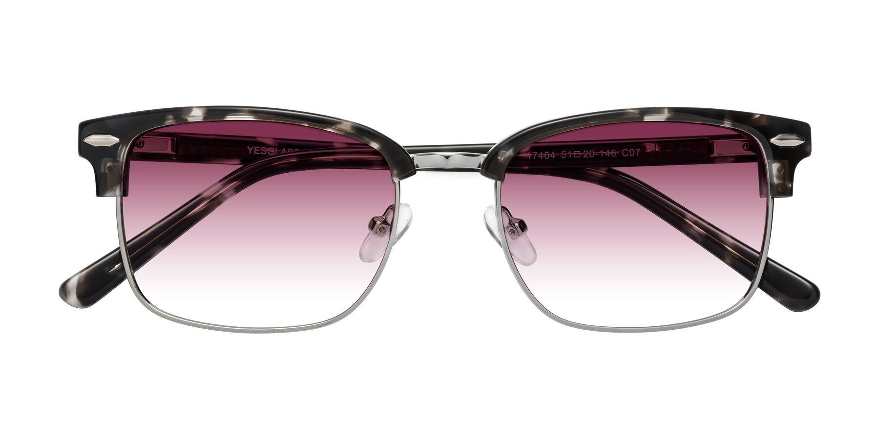 Folded Front of 17464 in Tortoise-Silver with Wine Gradient Lenses