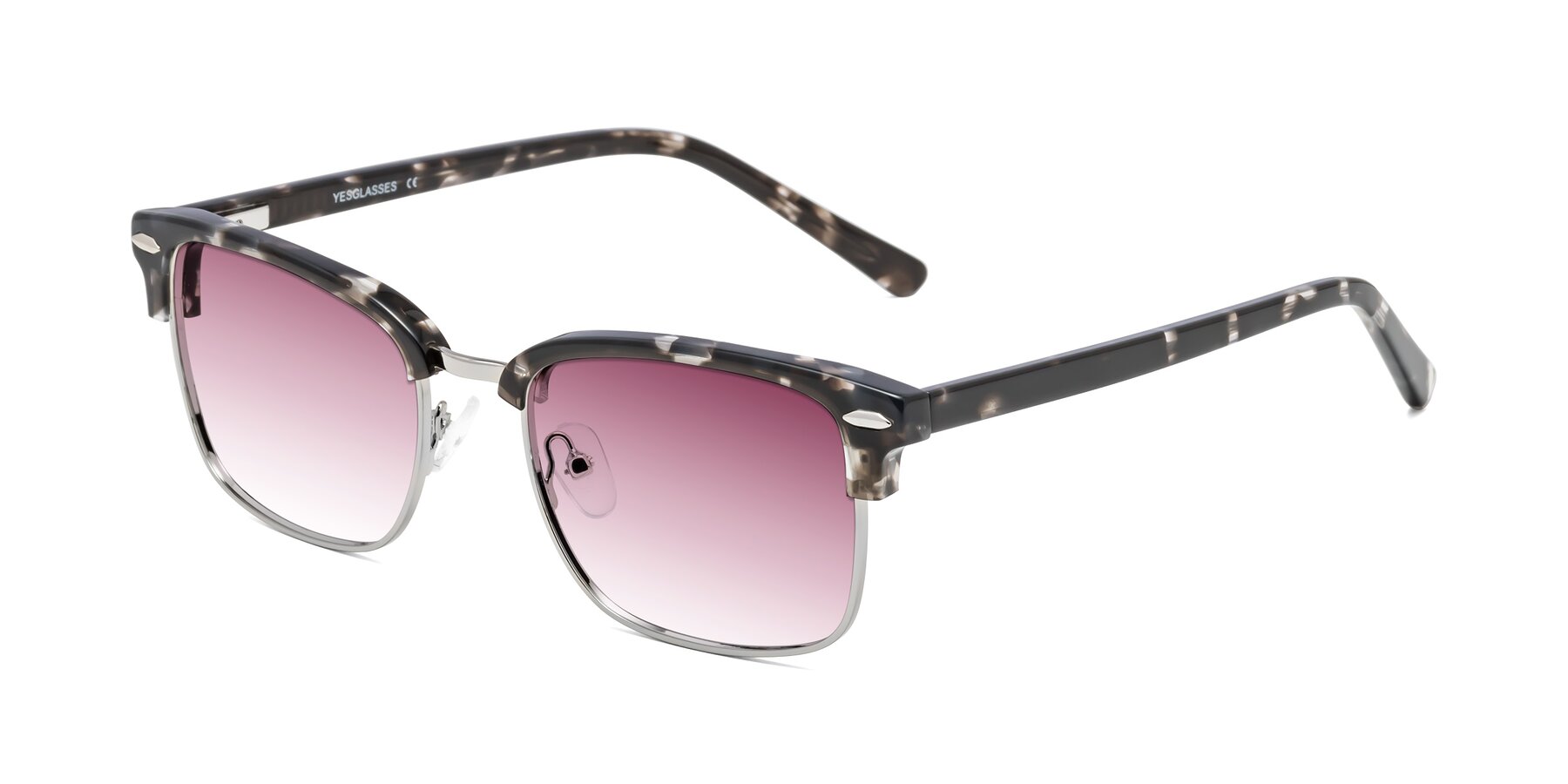 Angle of 17464 in Tortoise-Silver with Wine Gradient Lenses